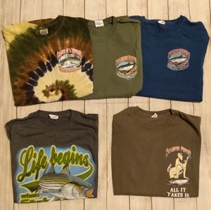 Mens Fishing Nature Lot Bundle Size Medium Tie Die